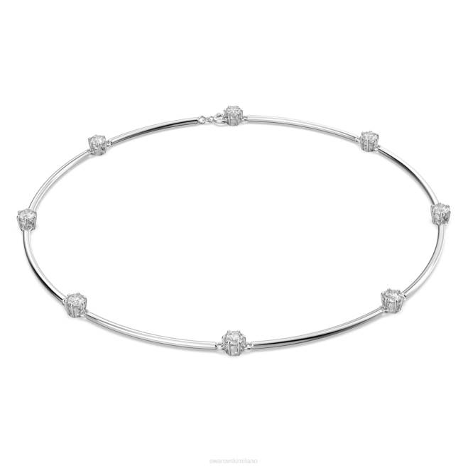 Swarovski DV4B58 gioielleria taglio rotondo, bianco, placcato rodio collana costellazione