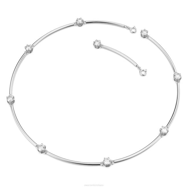 Swarovski DV4B58 gioielleria taglio rotondo, bianco, placcato rodio collana costellazione