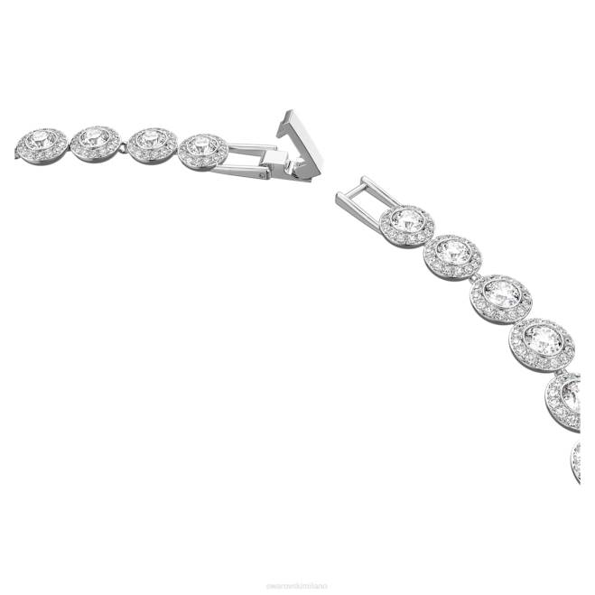 Swarovski DV4B5 gioielleria taglio rotondo, bianco, placcato rodio collana angelica