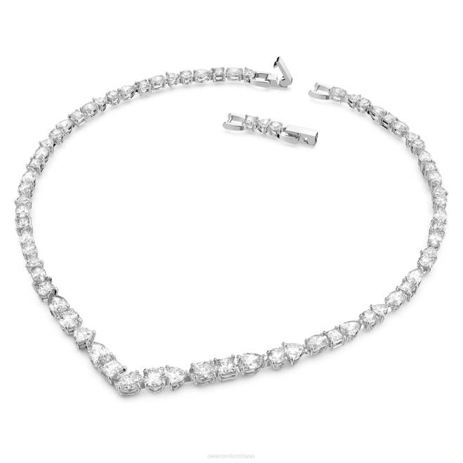 Swarovski DV4B60 gioielleria tagli misti, bianchi, rodiati collana da tennis deluxe v
