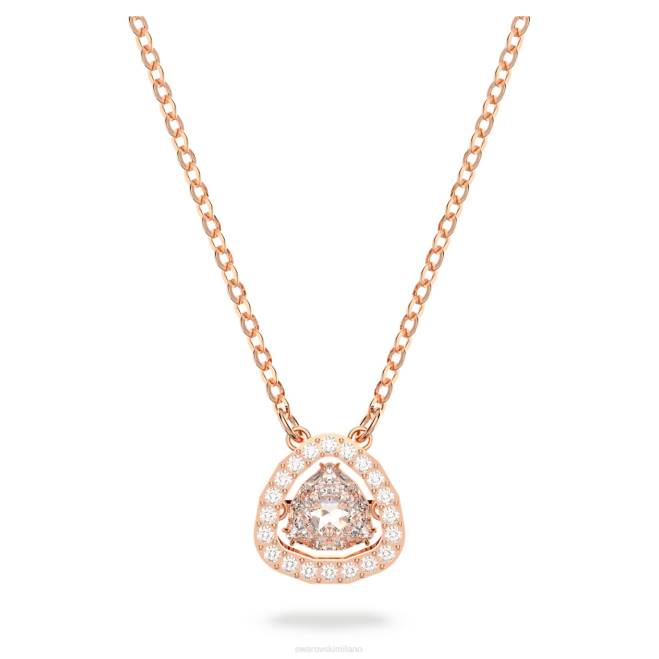 Swarovski DV4B63 gioielleria taglio trilliant, bianco, placcato tonalità oro rosa collana millenaria