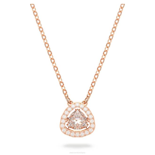 Swarovski DV4B63 gioielleria taglio trilliant, bianco, placcato tonalità oro rosa collana millenaria