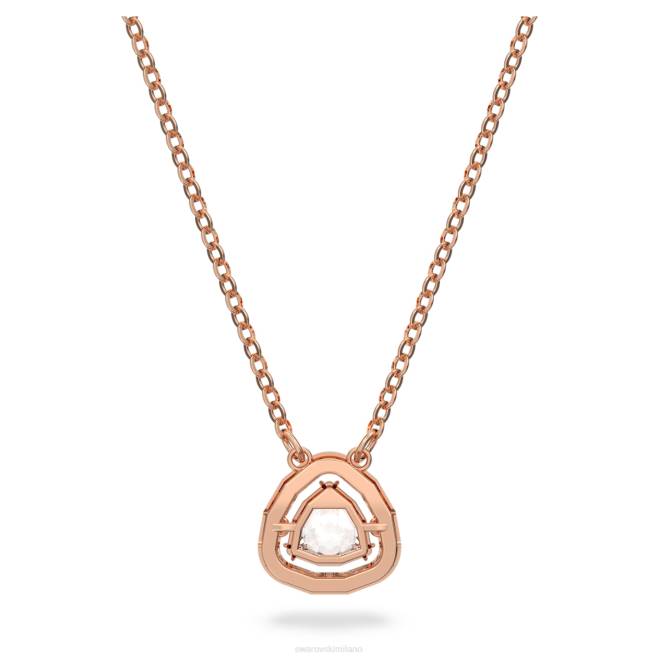 Swarovski DV4B63 gioielleria taglio trilliant, bianco, placcato tonalità oro rosa collana millenaria