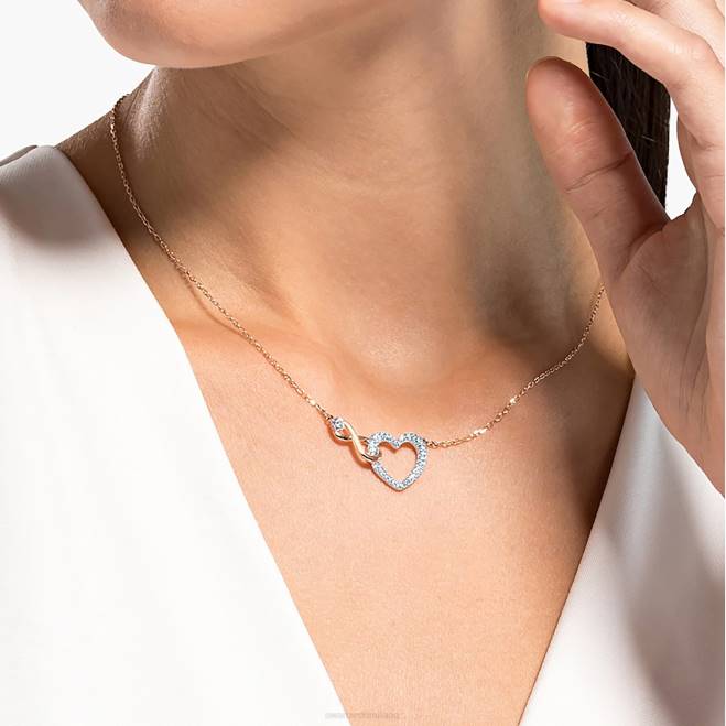 Swarovski DV4B65 gioielleria infinito e cuore, bianco, finitura metallo misto collana dell'infinito