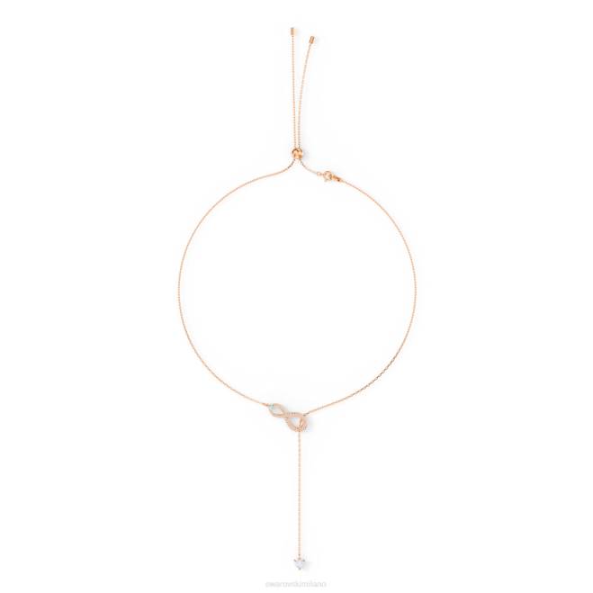Swarovski DV4B70 gioielleria Infinity, bianco, placcato tonalità oro rosa collana infinito y