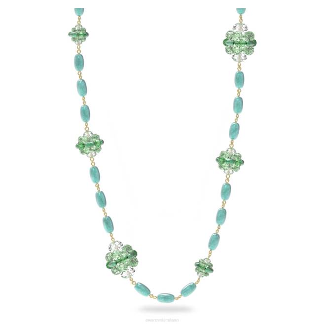 Swarovski DV4B73 gioielleria verde, placcato color oro collana somnia