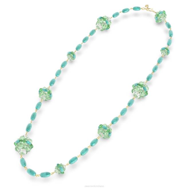 Swarovski DV4B73 gioielleria verde, placcato color oro collana somnia