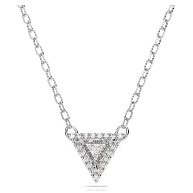 Swarovski DV4B74 gioielleria taglio a triangolo, bianco, placcato rodio collana di ortice