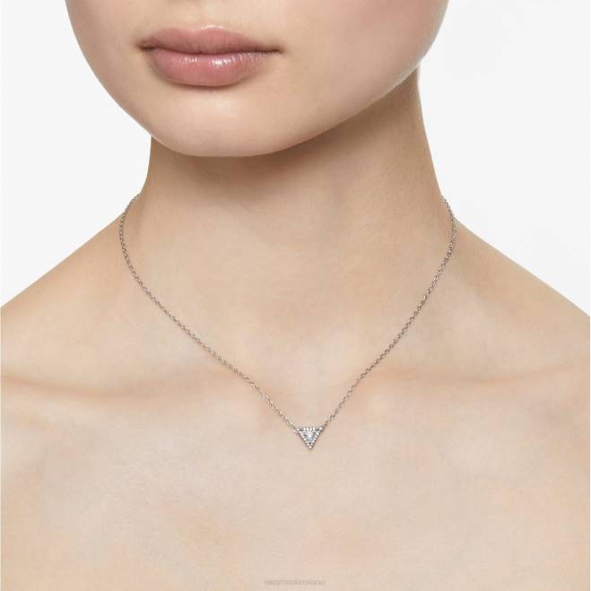 Swarovski DV4B74 gioielleria taglio a triangolo, bianco, placcato rodio collana di ortice