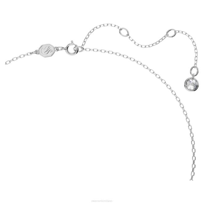 Swarovski DV4B74 gioielleria taglio a triangolo, bianco, placcato rodio collana di ortice