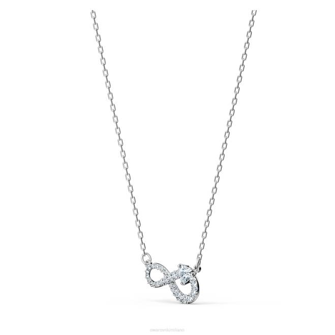 Swarovski DV4B75 gioielleria infinito, bianco, placcato rodio collana dell'infinito
