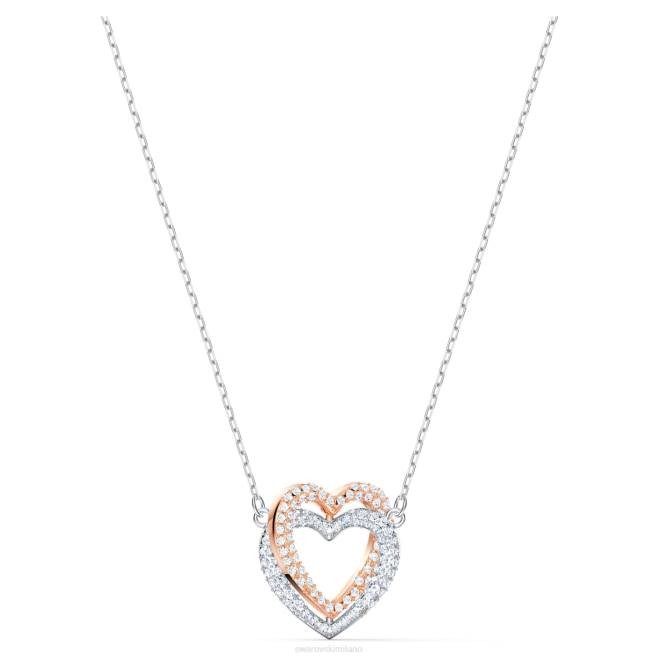 Swarovski DV4B76 gioielleria cuore, bianco, finitura metallo misto collana dell'infinito