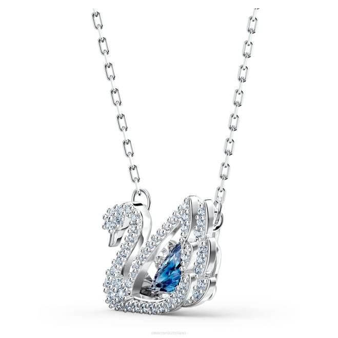 Swarovski DV4B78 gioielleria cigno, blu, placcato rodio collana di cigno danzante