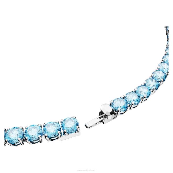Swarovski DV4B7 gioielleria taglio rotondo, blu, placcato rodio collana da tennis Matrix