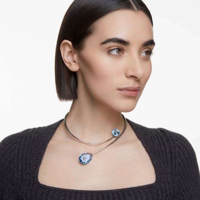 Swarovski DV4B80 gioielleria blu, rodiato collana numina