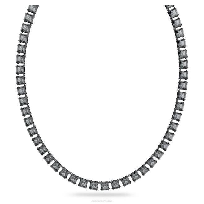 Swarovski DV4B81 gioielleria taglio quadrato, grigio, placcato rutenio collana millenaria