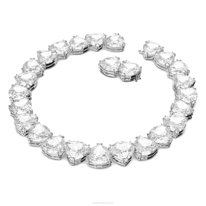 Swarovski DV4B86 gioielleria cristalli oversize, taglio trilliant, bianchi, placcati rodio collana millenaria