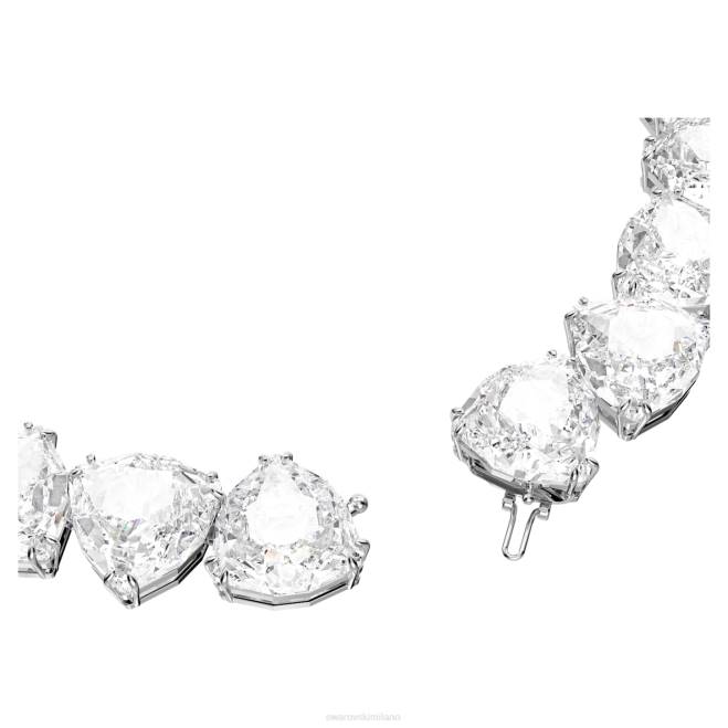Swarovski DV4B86 gioielleria cristalli oversize, taglio trilliant, bianchi, placcati rodio collana millenaria