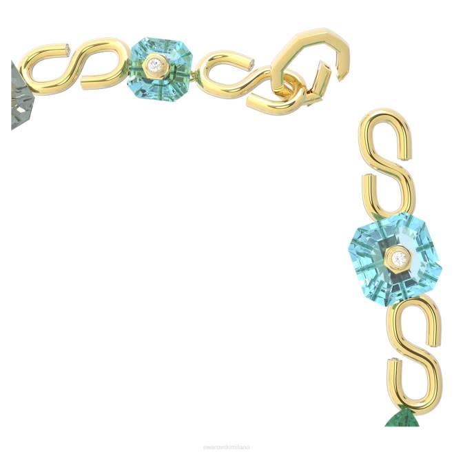 Swarovski DV4B88 gioielleria tagli misti, multicolori, placcati oro collana numina