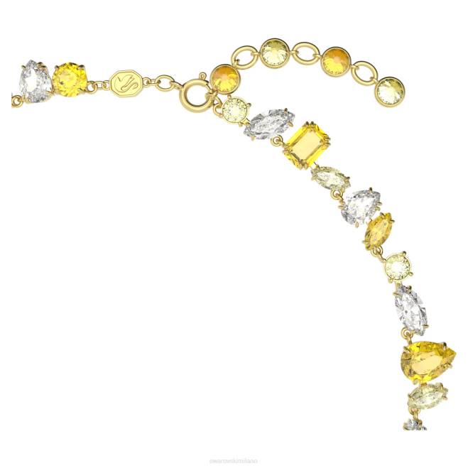 Swarovski DV4B8 gioielleria tagli misti, giallo, placcato oro collana gemma