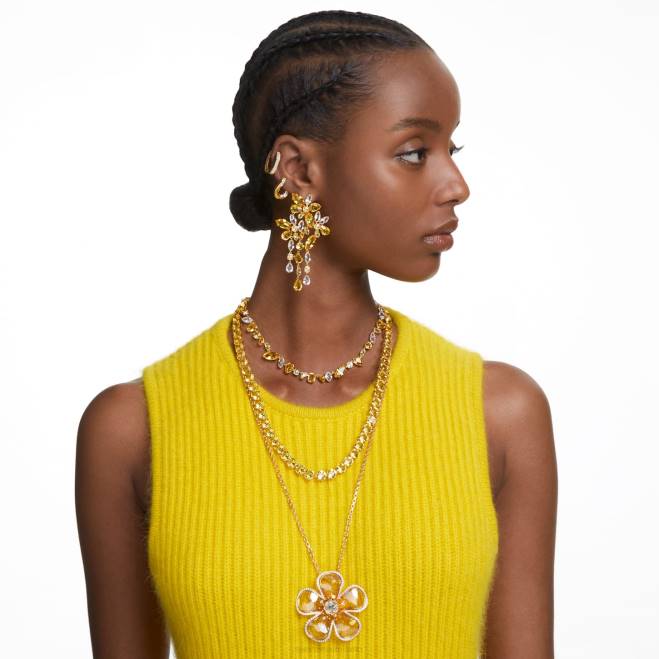 Swarovski DV4B8 gioielleria tagli misti, giallo, placcato oro collana gemma