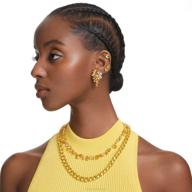 Swarovski DV4B8 gioielleria tagli misti, giallo, placcato oro collana gemma