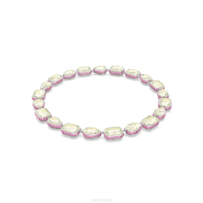 Swarovski DV4B90 gioielleria chiusura magnetica, tagli misti, multicolore, placcato rodio collana dell'orbita