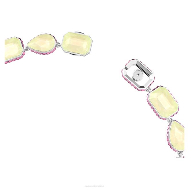 Swarovski DV4B90 gioielleria chiusura magnetica, tagli misti, multicolore, placcato rodio collana dell'orbita