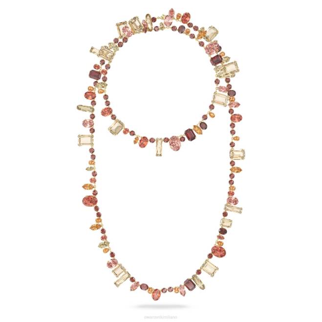 Swarovski DV4B92 gioielleria tagli misti, multicolori, placcati oro collana gemma