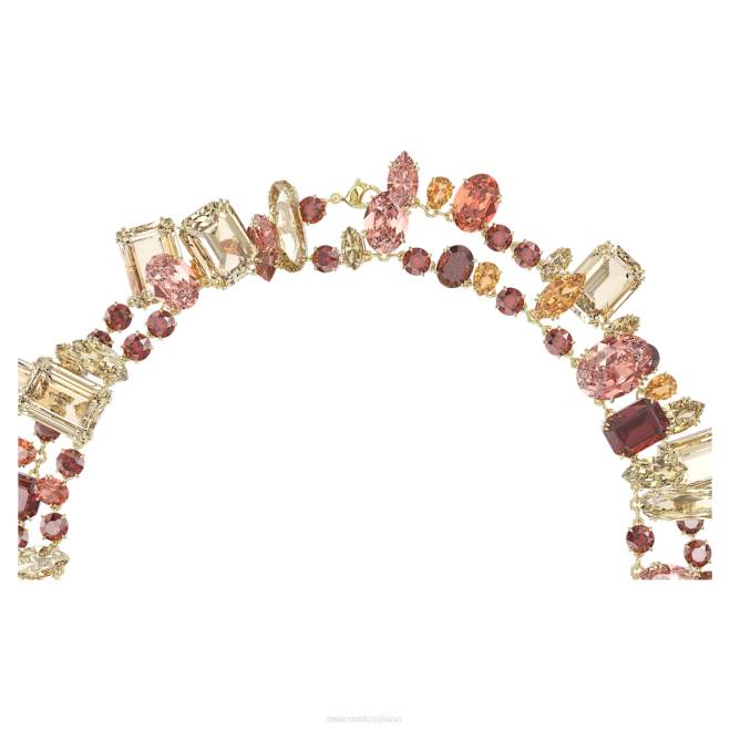 Swarovski DV4B92 gioielleria tagli misti, multicolori, placcati oro collana gemma