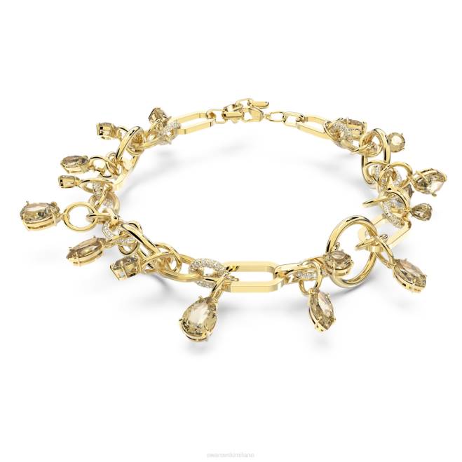 Swarovski DV4B97 gioielleria marrone, placcato color oro collana d'ambra