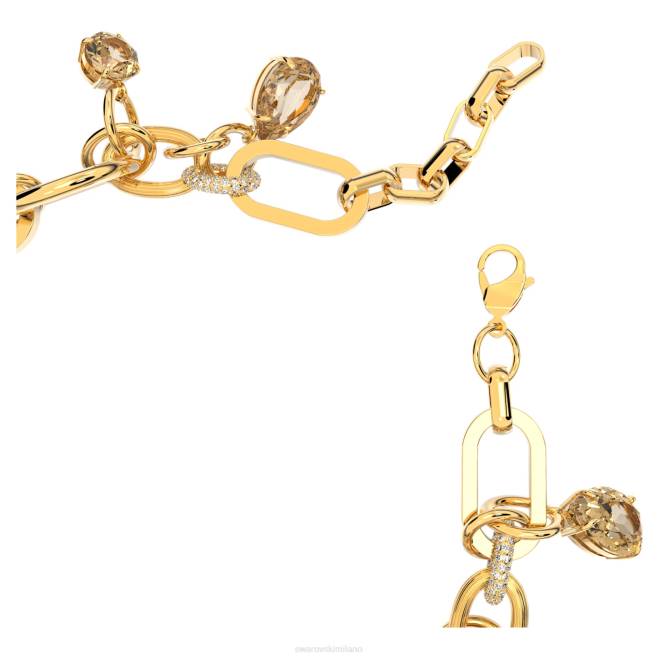 Swarovski DV4B97 gioielleria marrone, placcato color oro collana d'ambra