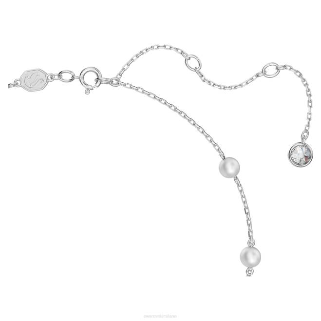 Swarovski DV4B98 gioielleria stella, bianca, placcata rodio collana stella
