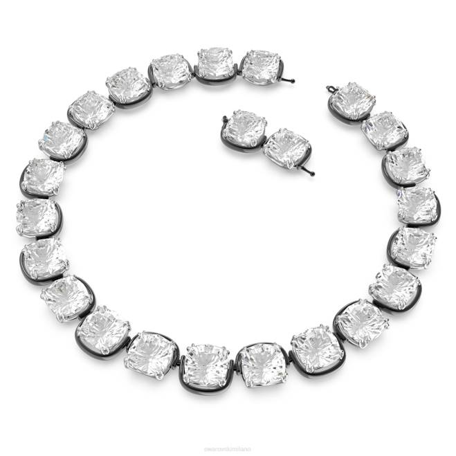 Swarovski DV4B346 gioielleria taglio cuscino, bianco, finitura metallo misto girocollo armonia
