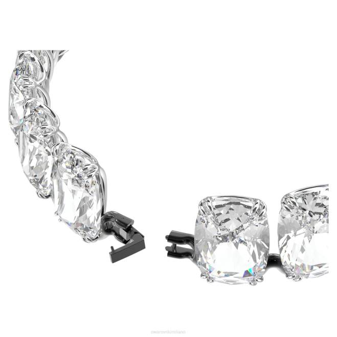 Swarovski DV4B347 gioielleria cristalli fluttuanti oversize, bianco, finitura metallo misto girocollo armonia