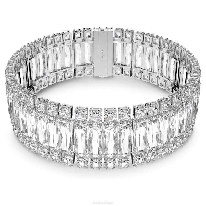 Swarovski DV4B350 gioielleria taglio rettangolare, bianco, placcato rodio girocollo di iperbole
