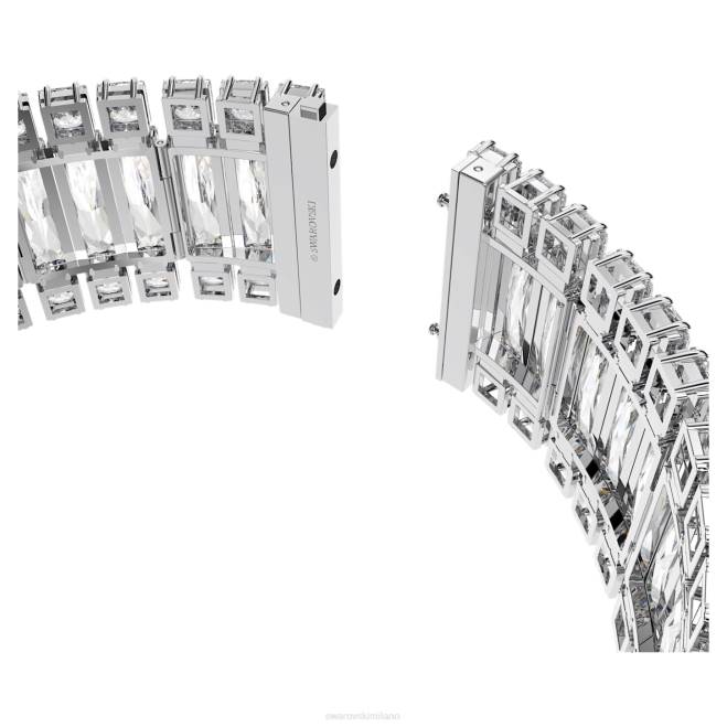 Swarovski DV4B350 gioielleria taglio rettangolare, bianco, placcato rodio girocollo di iperbole