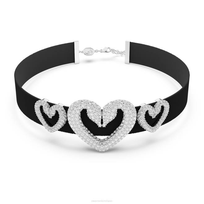 Swarovski DV4B352 gioielleria cuore (3), bianco, rodiato un girocollo