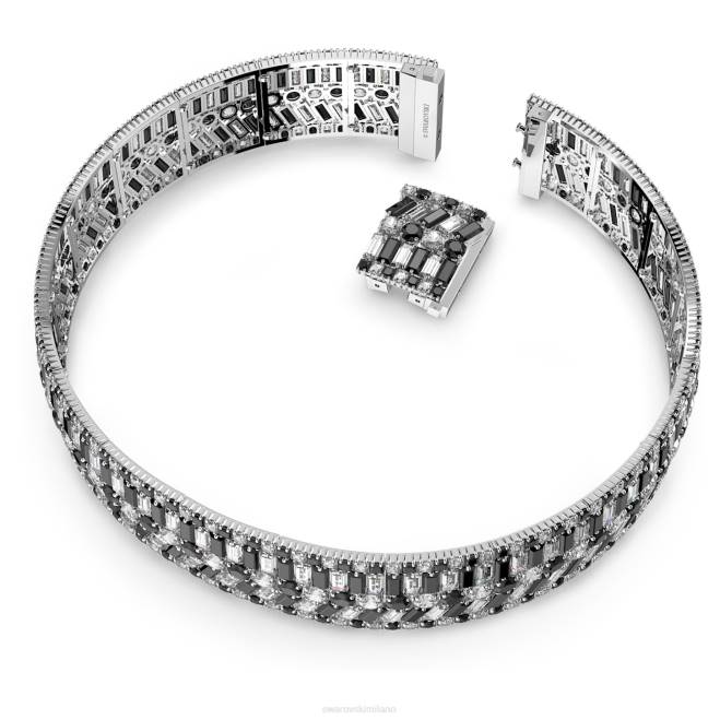 Swarovski DV4B355 gioielleria tagli misti, neri, rodiati girocollo di iperbole