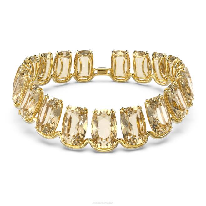 Swarovski DV4B361 gioielleria cristalli fluttuanti sovradimensionati, tono oro, placcati color oro girocollo armonia