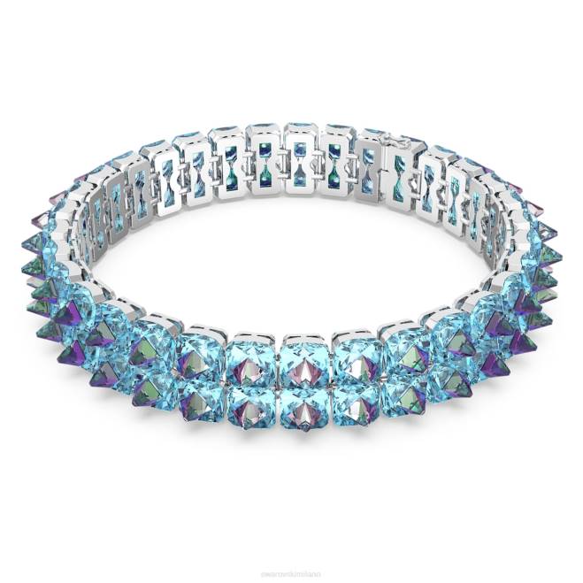 Swarovski DV4B362 gioielleria taglio piramidale, blu, placcato rodio girocollo di ortice