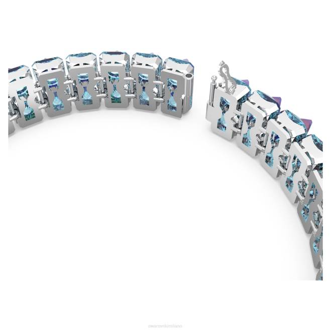 Swarovski DV4B362 gioielleria taglio piramidale, blu, placcato rodio girocollo di ortice