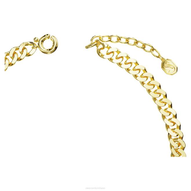 Swarovski DV4B366 gioielleria tagli misti, multicolori, placcati oro girocollo cromato