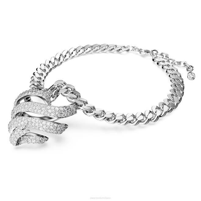 Swarovski DV4B369 gioielleria cuore, bianco, placcato rodio girocollo volta