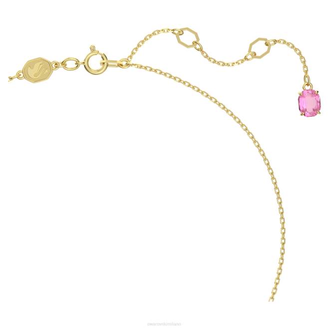 Swarovski DV4B160 gioielleria fiore, rosa, placcato color oro pendente floreale