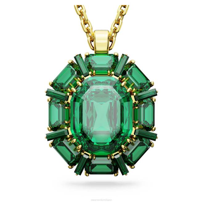 Swarovski DV4B164 gioielleria tagli misti, verde, placcato oro ciondolo millenario