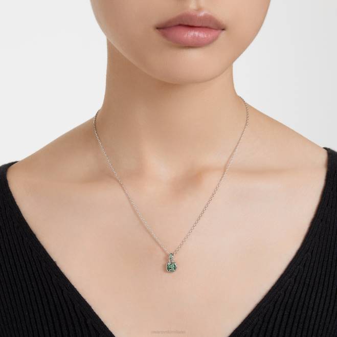Swarovski DV4B172 gioielleria maggio, verde, rodiato ciondolo portafortuna taglio quadrato