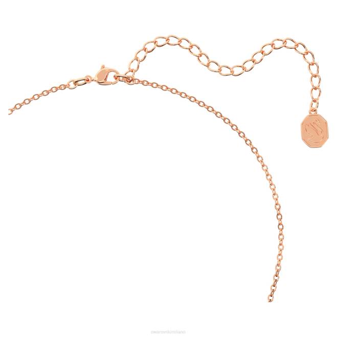 Swarovski DV4B184 gioielleria taglio rotondo, rosa, placcato tonalità oro rosa ciondolo bella v