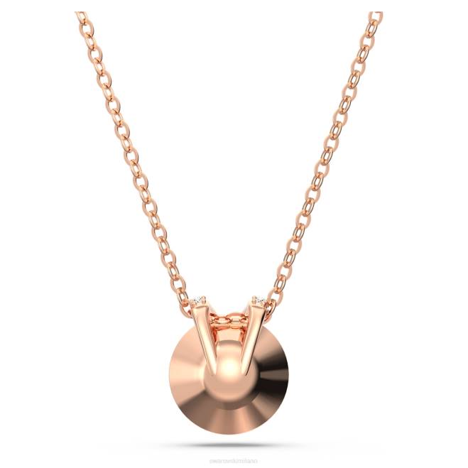 Swarovski DV4B184 gioielleria taglio rotondo, rosa, placcato tonalità oro rosa ciondolo bella v