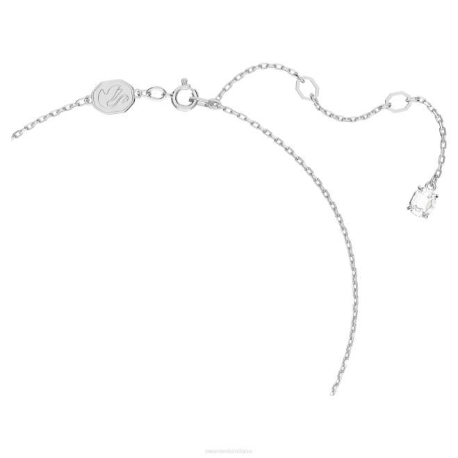 Swarovski DV4B185 gioielleria taglio a pera, bianco, placcato rodio ciondolo millenario